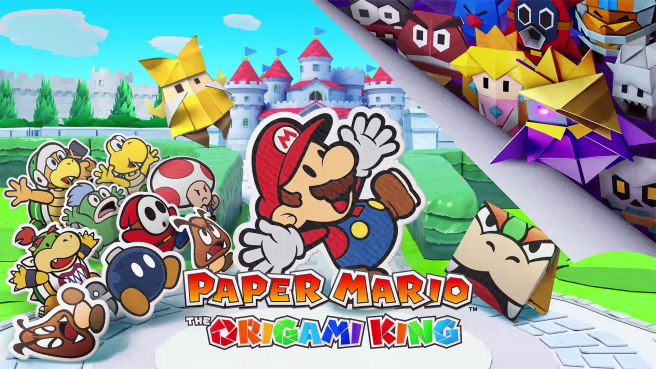 Paper Mario: The Origami King → Poster of Paper Mario featuring origami and paper characters in colorful environments.