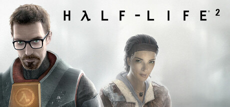 Poster of Half-Life 2 showing protagonist Gordon Freeman holding a crowbar in a dystopian city.