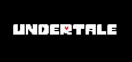 Poster of Undertale displaying simple yet expressive pixel art characters and dark backgrounds.