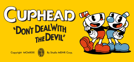 Poster of Cuphead showing 1930s cartoon-inspired characters and hand-drawn animation style.