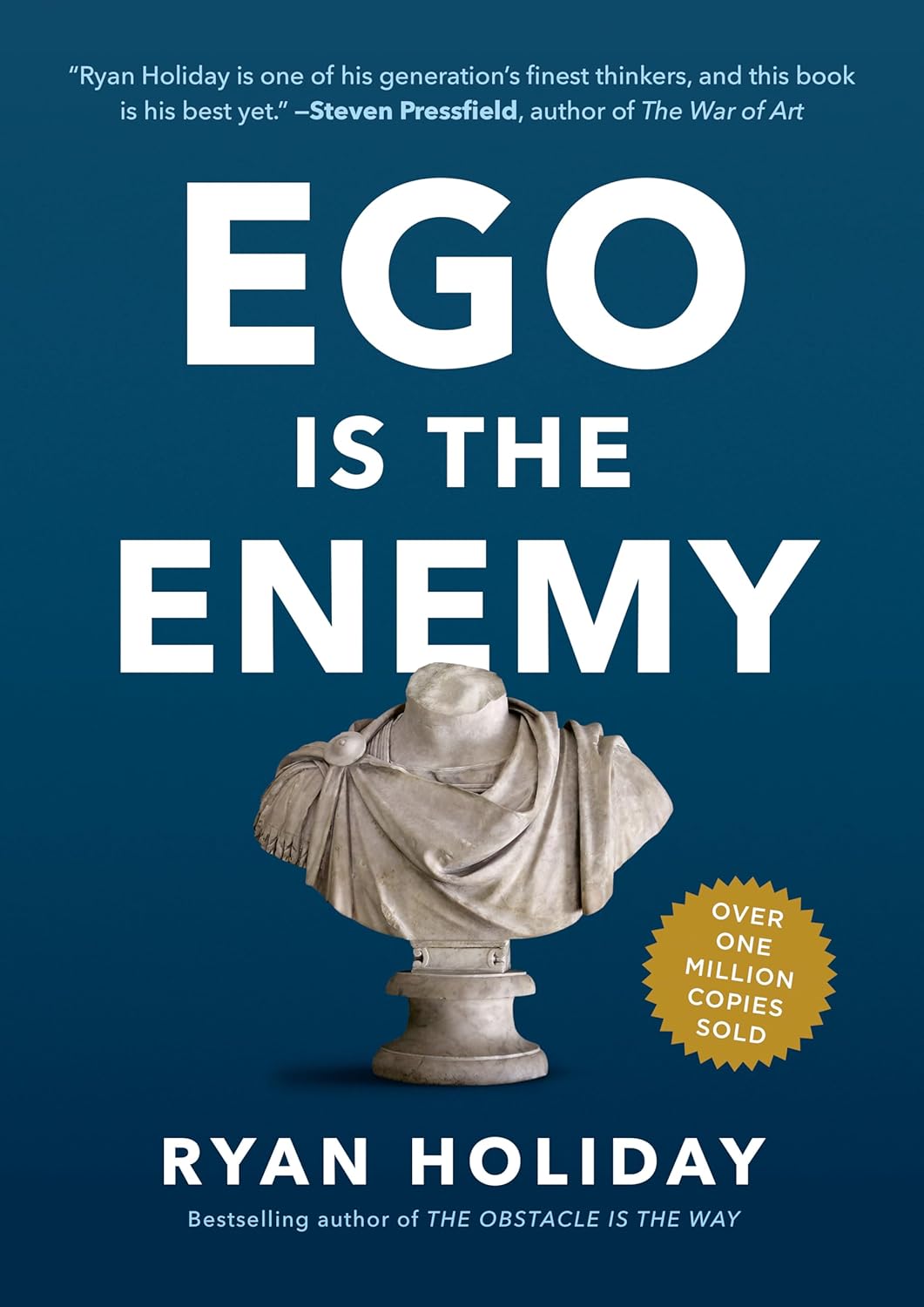 Ego is the Enemy by Ryan Holiday, a self-development and philosophy book that explores how ego holds us back, offering strategies and historical examples to cultivate humility, discipline, and long-term success.
