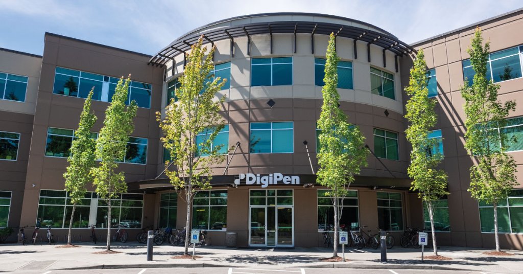 Alt: DigiPen Institute of Technology Redmond campus, specialized in game design, programming, and digital arts.