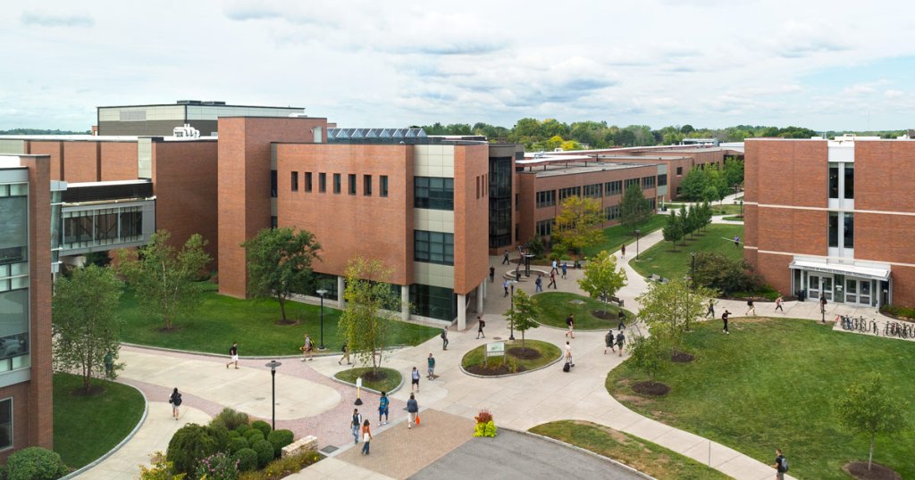 Alt: Rochester Institute of Technology campus, home to the School of Interactive Games and Media.