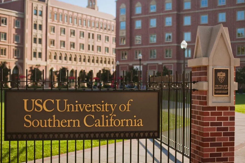 Alt: University of Southern California School of Cinematic Arts building, home to the Interactive Media & Games Division.